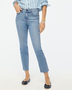 Factory: Essential Straight Jean In All-day Stretch For Women Belted Sweater, Women Denim Jeans, Straight Jeans, Denim Women, Stretch Fabric, Denim Jeans, J Crew, Straight Leg, Wardrobe