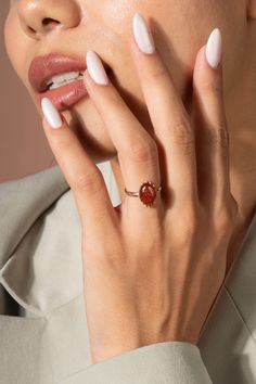 Elegant Amber Birthstone Ring, Minimalist Amber Ring Jewelry, Elegant Amber Topaz Promise Ring, Minimalist Opal Ring For Formal Occasions, Amber Open Ring For Promise, Orange Fine Jewelry Rings For Gifts, Orange Fine Jewelry Rings As A Gift, Orange Rings Fine Jewelry For Gift, Dainty Sterling Silver Ruby Ring