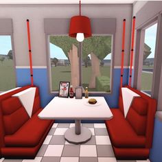 Bloxburg 90s Diner, 50s Bloxburg Decals, Bloxburg Burger Shop, Bloxburg Diner Ideas, Bloxburg Retro Diner, Bloxburg Diner Layout, Bloxburg Pizza Shop, Bloxburg Diner Decals, Bloxburg Carnival