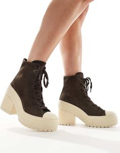 Converse Chuck 70 De Luxe heel platform sneakers in brown | ASOS Chuck 70 De Luxe Heel, Converse Heels, 70 Converse, Chuck 70 Converse, Brown Converse, Converse Chuck 70, Chuck 70, Platform Sneakers, Converse Chuck