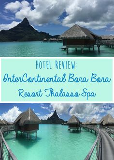 the hotel is located on an island in bora bora resort that has over water