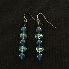 Shop l15jewelry's closet or find the perfect look from millions of stylists. Fast shipping and buyer protection. This is a pair of earrings. It has dark silver color findings. There are alternating cobalt and aqua blue glass beads. Measures approx 2” long. Fashion jewelry. In excellent condition! Handmade. Made by hand. New without tags. Blue Beaded Earrings, Beaded Earrings Diy, Diy Earrings, Long Earrings, Aqua Blue, Blue Glass, Silver Color, Beaded Earrings, Glass Beads