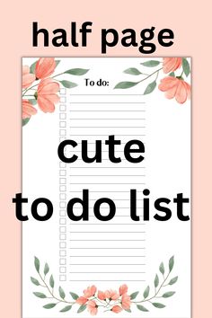 To Do list half page size printable Project To Do List Printable Free, To Do List Written, Simple To Do List Template, To Do List Bullet Journal, To Do List Bullet Journal Free Printable, To Do Lists Printable, Daily Planner Printable