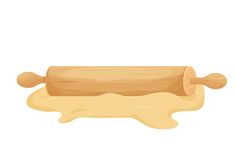 a wooden rolling pin on top of a table covered in melted butter and brown sugar