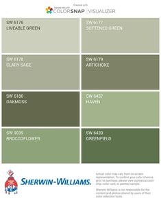 the color scheme for sherwinn's green paint