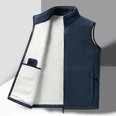 2024 Fashion Plus Size Male Warm Waistcoat Fleece Vest Men's Lamb Cashmere Warm Sleeveless Coat Men Plus Size Male, Vests Men, Sleeveless Vest Jacket, Mens Vest Jacket, Chaleco Casual, Sleeveless Coat, Mens Rings Fashion, Spring Fashion Casual, Winter Vest