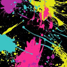 colorful paint splattered on black background