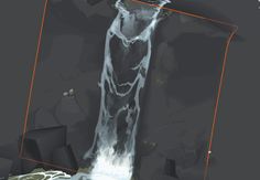 an animated image of a waterfall in the water