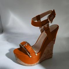 TAAFO Women's High Heels Wedges Heel Sandals Women's Shoes Show Shoes black-34 Orange Platform Sandals With Ankle Strap, Chic Orange High Heel Wedge Sandals, Orange Synthetic Ankle Strap Wedge Sandals, Brown Wedge Heel Sandals For Party, Orange High Heel Sandals With Buckle Closure, Brown Wedge Sandals For Party, Party Wedge Sandals With Buckle Closure, Orange High Heel Platform Shoes, Orange Platform Heels With High Heel