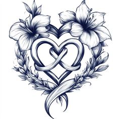 Mama Tattoo Tattoo Sketch Collection Flower And Wings Tattoo, Kids Tatoos Ideas, Lilly Heart Tattoo, Native American Woman Tattoo, Drawing Tattoo Ideas, Art Sketches Tattoo Design, Line Work Flowers, Simple Tattoo Designs For Women, Tattoo Drawing Ideas