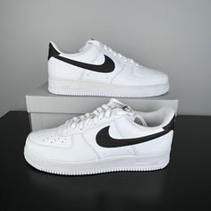 New Nike Air Force 1 '07 Mens Sz 15 Sneaker Shoes Ct2302 100 White Black Black Air Force 1, Nike Shoes Air Force, New Nike Air Force, Nike Boots, Black And White Nikes, White Nike Shoes, Black Nike Shoes, Personalized Shoes, Nike Air Shoes