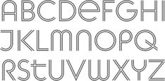 the font and numbers are outlined in thin lines, which can be used to spell out letters