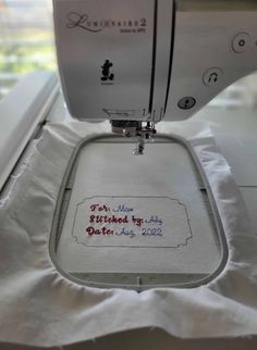 the sewing machine has been embroidered on to it