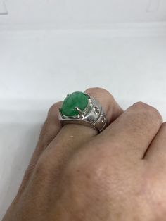 Vintage Lucky Green Nephrite Jade ring Large green nephrite jade Ornate German Silver Vintage ring, does not tarnish, NOT sterling Sizes 7 My jeweler can custom re size for a $10-$20 fee All rings are shipped free in the US in a nice gift box. Check out our over a THOUSAND great reviews Engraving is $4 per letter and is not always perfect depending on the piece. It can take a few days if the jeweler is busy. This is payable to Paypal Judithsltd@gmail.com Green Oval Gemstone Dome Ring, Green Signet Ring With Oval Cabochon Gemstone, Green Oval Cabochon Gemstone Signet Ring, Green Oval Cabochon Signet Ring, Green Oval Cabochon Dome Ring, Green Dome Ring With Polished Finish For Anniversary, Green Oval Dome Ring With Polished Finish, Green Oval Cabochon Signet Ring As Gift, Green Signet Ring With Polished Finish For May Birthstone