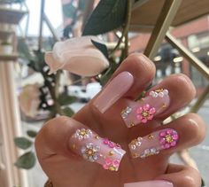 Daily Nail, Coffin Nails Long, Fire Nails, Dream Nails, Bling Nails, Funky Nails, Pretty Acrylic Nails, Floral Nails