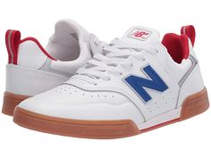 New Balance Numeric 288 Sport Skate Shoes White/Royal Sporty Skate Shoes With Padded Tongue For Sports, Functional Sports Sneakers With Padded Tongue, Functional Sneakers For Sports With Padded Tongue, Sneaker Silhouette, New Balance Numeric, Walker Shoes, Swag Shoes, Shoe Size Conversion, Accessories Fashion