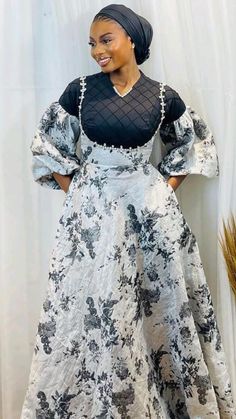 Vintage Gown Styles, Latest Gown Styles, Gown Styles For Ladies, Bubu Gown Styles, Damask Dress, Modest Dresses Fashion, Ankara Dress Styles