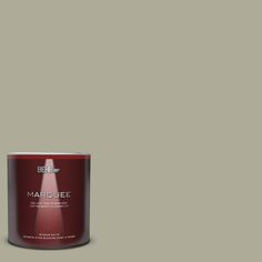 a can of behrorma's marjoiee paint on a red background