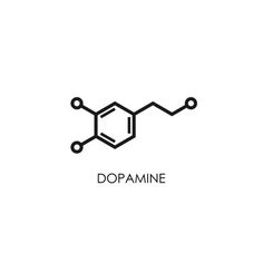 the chemical symbol for dopamine is shown in black on a white background