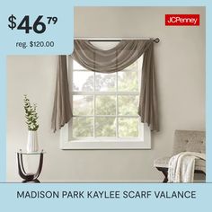 the madison park kale scarf valance is $ 46 99