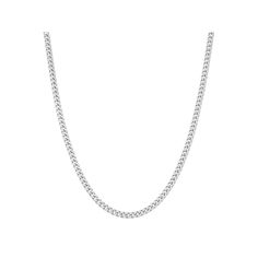 Featuring a sleek curb chain and adjustable design, this sterling silver necklace adds sophisticated appeal to any ensemble. Click on this JEWELRY & WATCHES GUIDE to learn about fit, styles, materials and more!CHAIN DETAILS Type: curb Length: 15 in. adjusts to 22 Width: 1.75 mm Weight: 3.55 grams Clasp: lobster-claw Metal: rhodium-plated sterling silver Size: 22". Color: Grey. Gender: female. Age Group: adult. Formal Cuban Link Necklace With Adjustable Chain, Modern Sterling Silver Necklace With Curb Chain, Modern Sterling Silver Curb Chain Necklace, White Gold Curb Chain Necklace, White Gold Metal Necklace With Curb Chain, Modern Curb Chain Necklaces, Minimalist White Gold Chain Necklace With Curb Chain, Sterling Silver Cuban Link Necklace With Adjustable Chain, Classic Silver Curb Chain Necklace