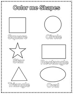 color me shapes worksheet for kids to practice their handwriting and writing skills on