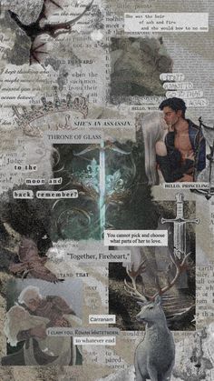 an altered collage with pictures and words