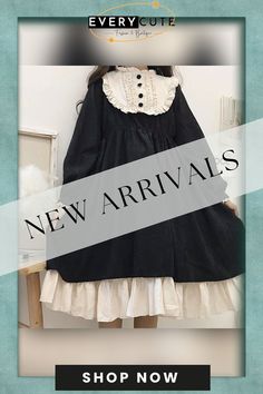 Japanese Style Lolita Dresses Women Autumn O-neck Long Sleeve Ruffled Sweet Dress Female Kawaii Party Vestido De Mujer Goth Kawaii Party, Dresses Women, Sweet Dress, Lolita Dress, Japanese Style, Womens Vest, Womens Tops, Womens Dresses, Long Sleeve