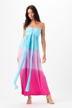 You are ready to take on the sunshine in our Jasmine Maxi Dress. This strapless wonder is a Tiare Hawaii staple, featuring a delicate strapless bodice and floor length flowing fabric. Take Jasmine with you wherever you go, from vacation to a sunny outdoor wedding, she is easily dressed up or down. Details: 100% Rayon Hand wash cold & Lay flat to dry Features: Unlined, Strapless bodice, Delicately folded fabric details, Self tie straps for customizable fit ﻿Measurements: 48.5"in length, 15" bodic Violet Ombre, Folded Fabric, Flowing Fabric, Dress 16, Fabric Details, The Sunshine, Outdoor Wedding, Lay Flat, Floor Length