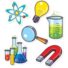 an image of science stickers on a white background