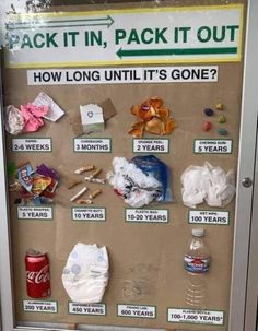 a bulletin board with instructions on how to pack