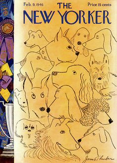 the new yorker magazine cover with dogs