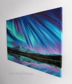 an aurora bore painting hanging on the wall