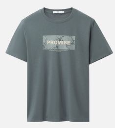 a grey t - shirt with the words promise printed on it