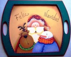 a christmas card with an image of santa and reindeer