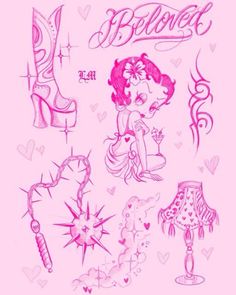 Betty Book Tattoo, East Los Angeles Tattoo, Chicano Flash Tattoo, 90s Drawings, Betty Boop Tattoo Ideas, Betty Boop Tattoo, Betty Boop Tattoos, Petit Tattoo, Laura May