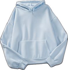 Stretch Hoodie Top With Pockets, Light Blue Long Sleeve Hooded Top, Light Blue Winter Tops With Pockets, Light Blue Long Sleeve Top With Drawstring Hood, Light Blue Long Sleeve Sweatshirt With Drawstring Hood, Plain Cotton Hoodie, Plain Long Sleeve Cotton Hoodie, Plain Cotton Hooded Top, Cotton Hooded Top