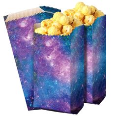 PRICES MAY VARY. What You Get: package come with 100 pieces of galaxy theme popcorn bags; Each galaxy party favor bag has vivid color and dreamy design, ideal for creating a dreamy celebratory atmosphere for your kids' birthday party or summer holiday party Space Galaxy Design: each space theme goodie bag features beautiful and bright starry sky theme patterns, full of mysterious space theme party atmosphere, exquisite and easy to attract people's attention, making your packaged food look more d Outer Space Party Favors, Treat Bags For Kids, Space Party Favors, Paper Popcorn, Space Party Decorations, Galaxy Party, Sweet Popcorn, Space Theme Party, Outer Space Party