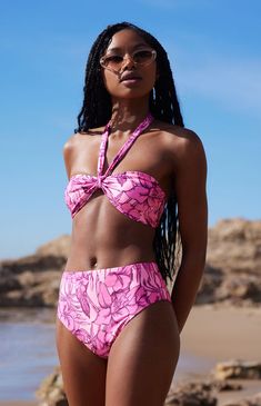 Immerse yourself in island vibes with Salero Swim's Tropical High Waisted Bikini Bottom. Featuring a vibrant tropical print, this bikini bottom features a flattering high-waisted fit and cheeky seat coverage.Tropical print bikini bottomLinedHigh-riseCheeky seat coverage83% polyester, 17% elastane; Lining: 88% polyester, 12% elastaneHand washModel is wearing a size smallModel measurements: 5’9” height, 32” bust, 24” waist, 34” hipSwim Return Policy Salero Swim Womens Tropical High Waisted Bikini Tropical Print Bandeau Swimwear For Beach Season, Bandeau Swimwear With Tropical Print For Beach Season, Tropical Bandeau Swimwear For Vacation, Tropical Print Bandeau Swimwear For Beach, Tropical Bandeau Swimwear For Sunbathing, Beachy Bandeau Swimwear With Floral Print, Bandeau Swimwear With Floral Print For Vacation, Vacation Bandeau Swimwear With Floral Print, Tropical Bandeau Swimwear For Beach Party