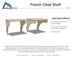 the french cleat shelf is shown with instructions to make it easier for you to use