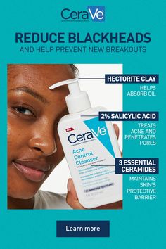 CeraVe's new Acne Control Cleanser with 2% salicylic acid is formulated to clear acne, reduce blackheads and improve the appearance of pores, while purifying clay helps absorb excess oil. Featuring Oil-Absorbing Technology to minimize visible shine, this refreshing, gel-to-foam salicylic acid cleanser effectively removes dirt and excess oil, gently exfoliates and penetrates clogged pores to help prevent new acne breakouts. Acne Control Cleanser also maintains the skin’s protective barrier with 3 Easy Nail Polish, Nail Polish Nail Art, Clear Acne