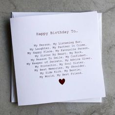 a birthday card with the words happy birthday to my person