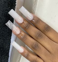 Long Milky White Acrylic Nails, White Xl Nails, Birthday Baddie, Long White Nails, Xl Nails, Acrylic Nails Design, Girly Clothes, Acrylic Toes