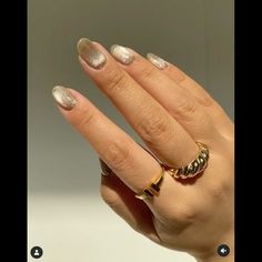 Champagne Velvet Nails, Gold Velvet Nails, Neat Nails, Bubble Nails, Velvet Nails, Short Almond Nails, Nails 2021, Le Respect, Hair Images