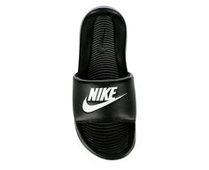 Nike Victori One Men's Slide Sandal Slip into the Nike Victori One men's Slide Sandal for your ultimate weekend footwear. With classic Nike branding and a foam Cushioned footbed, this Slide looks cool while you go about your day. The traction outsole makes sure whatever the activity, you're still good to go. Synthetic upper Slip-On Cushioned footbedTraction outsole Cushioned Open Toe Sports Flip Flops, Comfortable Slip-on Sandals For Water Sports, Nike Sporty Flip Flops For Sports, Sporty Cushioned Flip Flops, Black Cushioned Sports Slippers, Cushioned Slip-on Sport Sandals For Water Sports, Comfortable Fade-resistant Black Sandals, Nike Sporty Slip-on Flip Flops, Black Cushioned Flip Flops For Sports