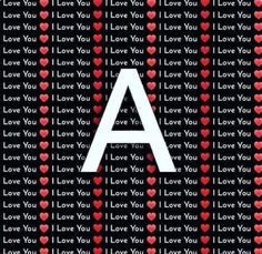 the letter love you is surrounded by many red and black hearts on a black background