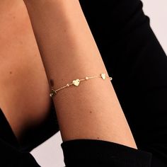 We must say, love is the only thing that grows and expands freely without being too much for a single person. That is why you need to gift our 14k gold heart station bracelet to your loved ones who deserve so much love. D E T A I L S * Made to Order. * 100% 14k Solid Gold * Choice of Gold Color: Yellow Gold, Rose Gold, White Gold * Charm height: 6 mm / 0.23 inch * Charm width: 6 mm / 0.23 inch * Chain length is adjustable from 6 to 7 inches. * Ready to Ship in 1-3 Business Days * 100% US sourced Anniversary Bracelets With Heart Beads, Anniversary Double Heart Bead Bracelets, Anniversary Double Heart Beads Bracelet, Heart Bracelet For Anniversary, Valentine's Day Jubilee Design, Delicate Heart-shaped Anniversary Bracelets, Valentine's Day Heart Jubilee Bracelet For Anniversary, Valentine's Day Anniversary Jubilee Heart Bracelet, Delicate Heart-shaped Bracelets For Valentine's Day, Heart-shaped Name Bracelet For Valentine's Day