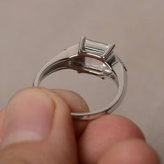 This is a gorgeous handmade creation. Its beauty is its simplicity & Elegance. The 7*7 mm square shape faceted natural white topaz is crafted in solid sterling silver and with rhodium plated. All item is sent in a beautiful gift box If you have any idea of design your ring,pls contact me directly. You can realize more lovely stuff clicking the link https://www.etsy.com/shop/knightjewelry?refshopsection_shophome_leftnav Please leave the correct address and you phone number for delivering succ Ring Princess Cut, Wedding Rings Princess Cut, Princess Cut Rings, Ring Gemstone, Topaz Ring, Beautiful Gift Boxes, Square Shape, White Topaz, Princess Cut