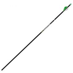 a green and black stick on a white background