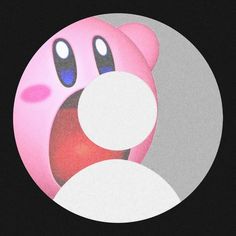 an image of a pink pacman with big eyes